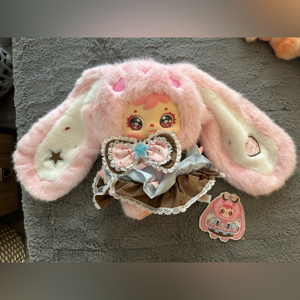 Kawaii Pink Bunny Hooded Plush Doll Costume Hood
